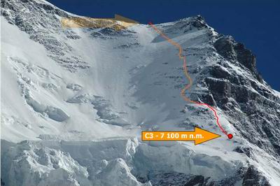 Trasa na rameni K2 mezi C3 a C4. Foto: Poldateam