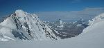 Alpy, Itlie, v pozad Matterhorn, vlevo Lyskamm