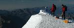 Alpy, Itálie, pohled na přístupový hřeben k chatě z jihu 